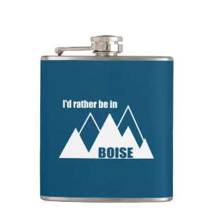 I'd Rather Be In Boise Idaho Mountain Hip Flask