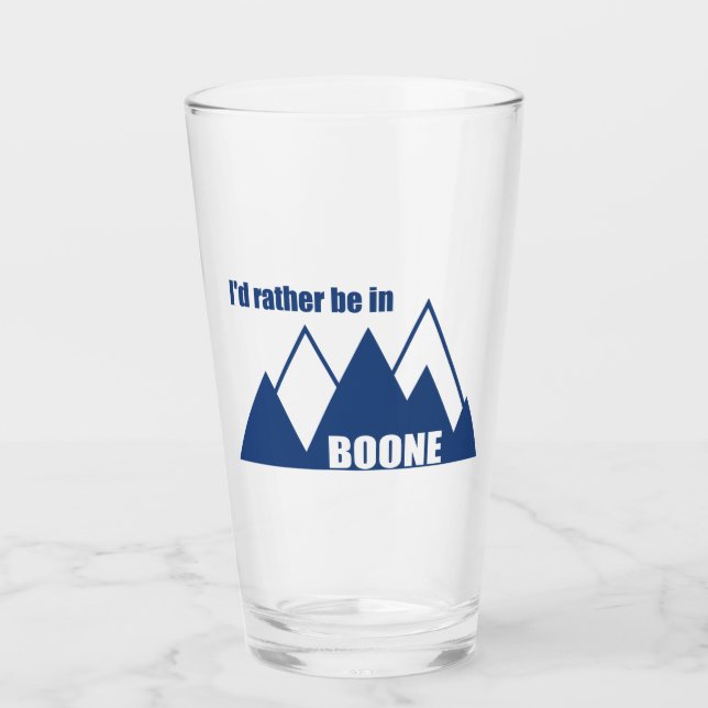 I'd Rather Be In Boone North Carolina Mountain Glass (Front)