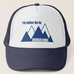 I'd Rather Be In Bridger Bowl Mountain Trucker Hat