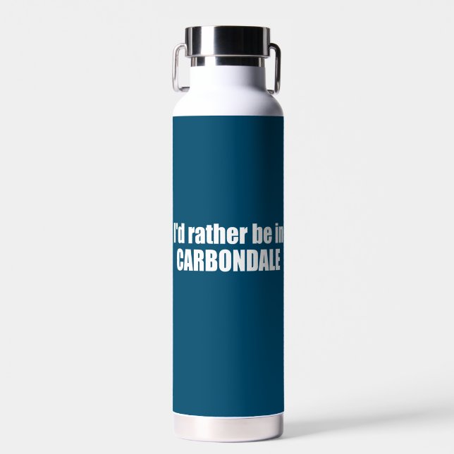 I'd Rather Be In Carbondale Colorado Water Bottle (Front)