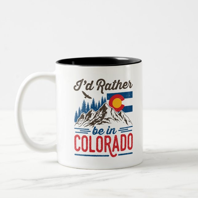 I'd Rather Be in Colorado Two-Tone Coffee Mug (Left)