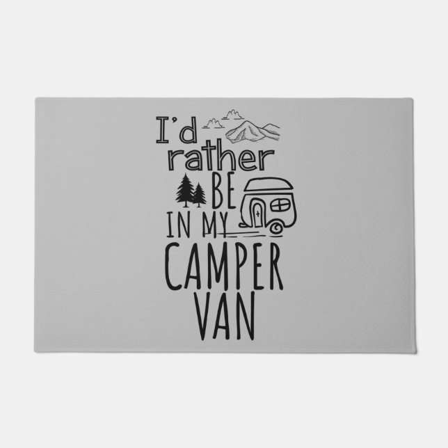 I'd Rather Be In My Camper Van Door Mat (Front)