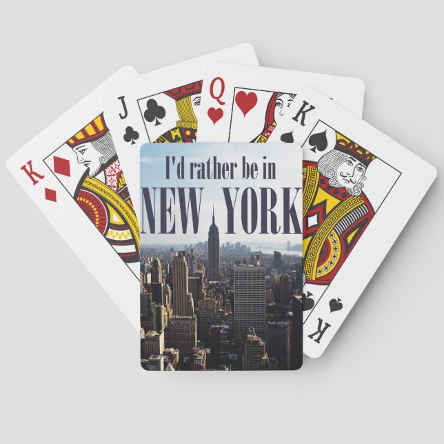 "I'd rather be in New York" playing cards (Back)