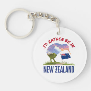 I'd Rather Be in New Zealand Keychain