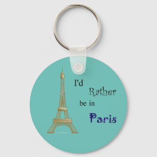 I'd Rather be in Paris Keychain