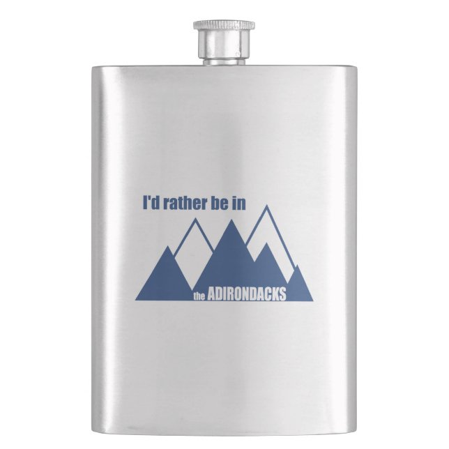 I'd Rather Be In The Adirondacks Mountain Hip Flask (Front)