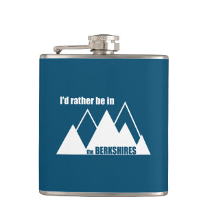 I'd Rather Be In The Berkshires Mountain Hip Flask
