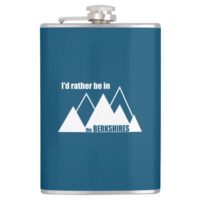 I'd Rather Be In The Berkshires Mountain Hip Flask (Front)