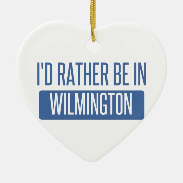 I'd rather be in Wilmington NC Ceramic Ornament (Front)