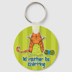 i'd rather be knitting keychain