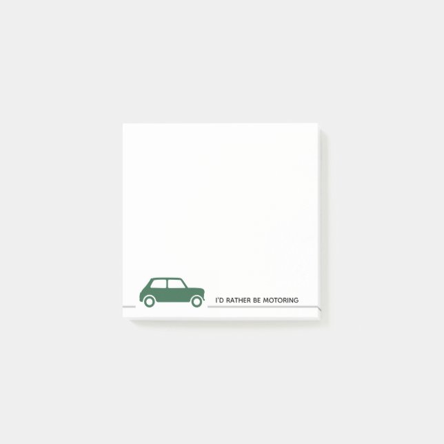 I'd Rather Be Motoring - Mini Cooper - Green Post-it Notes (Front)