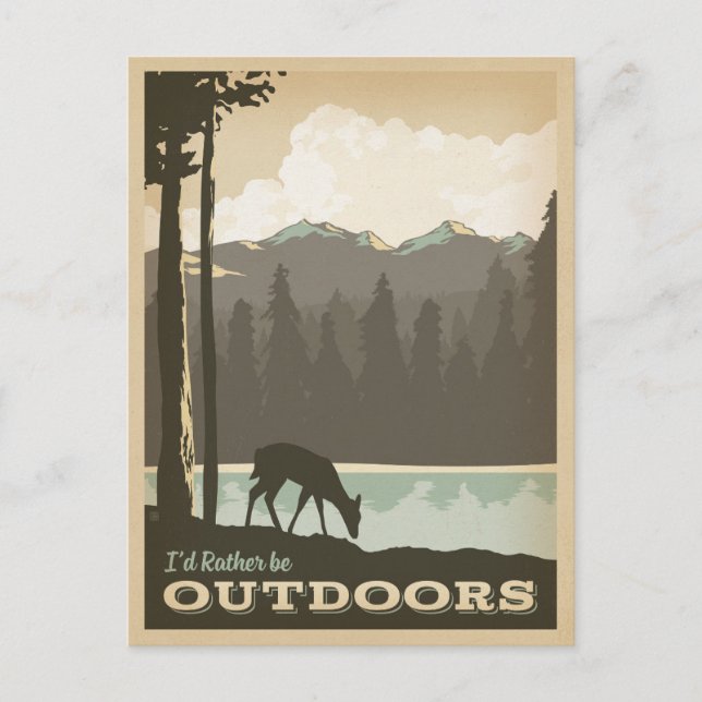 I'd Rather be Outdoors Postcard (Front)