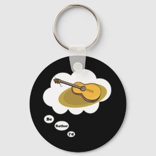 i'd rather be playing Acoustic Guitar 2 Keychain