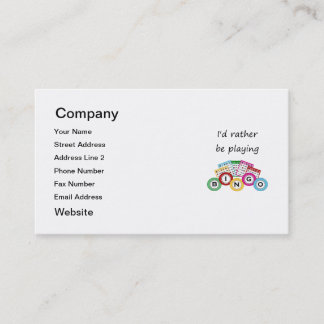 I'd rather be playing bingo business card