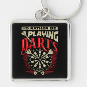 I'd Rather Be Playing Darts Premium Keychain