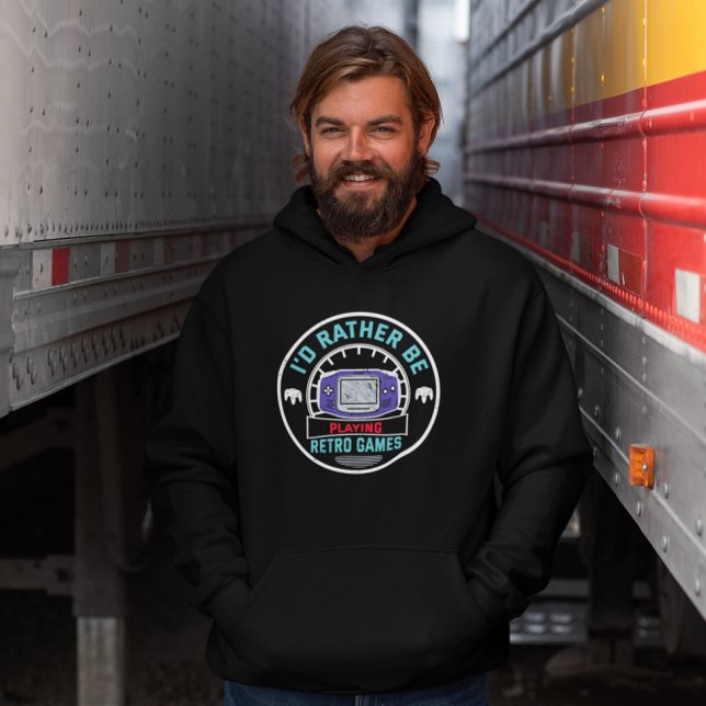 I'd Rather Be Playing Handheld Retro Games Hoodie (Creator Uploaded)