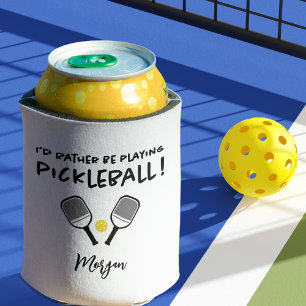 I'd Rather Be Playing Pickleball Custom Name Funny Can Cooler