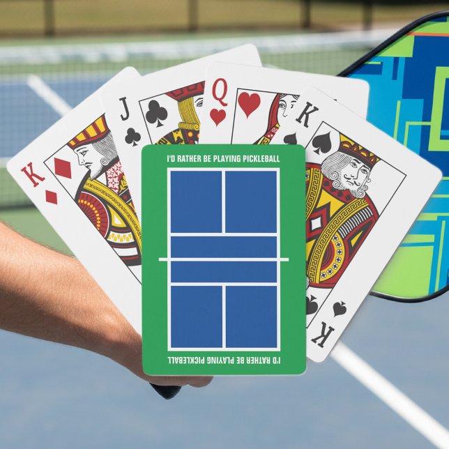 I'd rather be playing pickleball funny custom playing cards (pickleball playing cards)