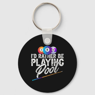 Id Rather Be Playing Pool – Chalk For Billiards Keychain