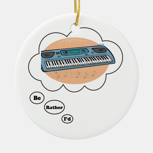 i'd rather be playing Synthesizer Ceramic Ornament (Front)
