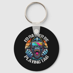 I'd Rather Be Playing Tag Gorilla Monke Tag Gorill Keychain