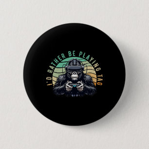 I'd Rather Be Playing Tag Monke Tag Vr Monke Gamer 2 Inch Round Button