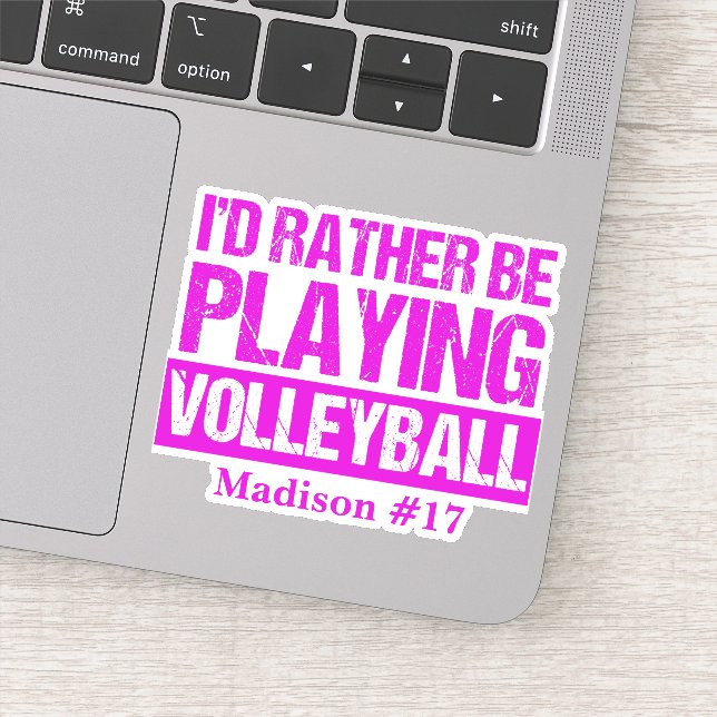 I'd Rather Be Playing Volleyball Custom Laptop (Detail)