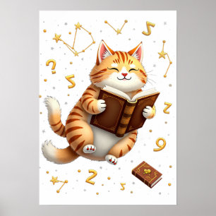 I'd Rather Be Reading Cat Space Booktok Dark Acade Poster