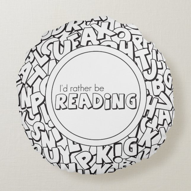 I'd Rather Be Reading Throw Pillow (Back)
