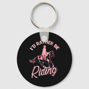 Id Rather Be Riding Horse 2 Keychain