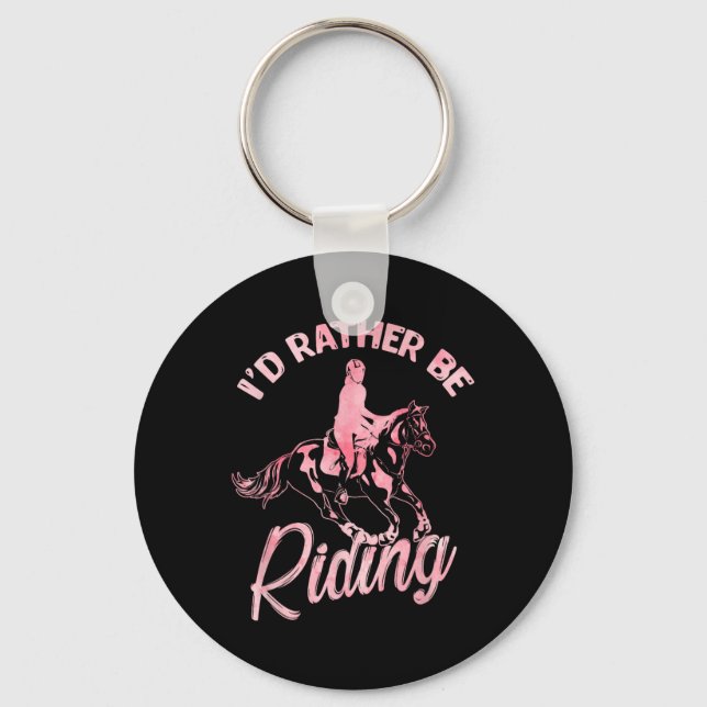 Id Rather Be Riding Horse 2  Keychain (Front)