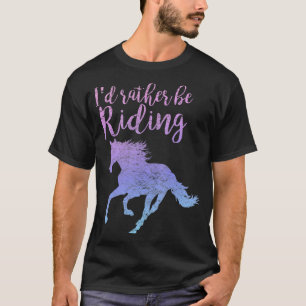 Id Rather Be Riding Horse Equestrian Rider Vintage T-Shirt