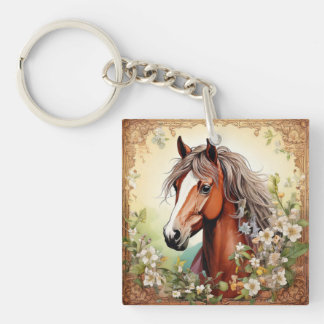 I'd Rather Be Riding Horse Keychain
