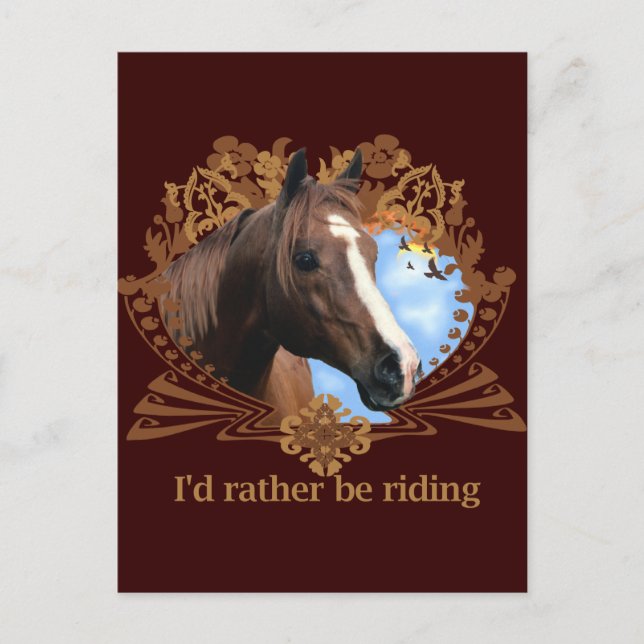 I'd Rather Be Riding Horses Postcard (Front)