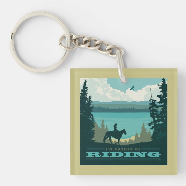 I'd Rather Be Riding Keychain (Front)