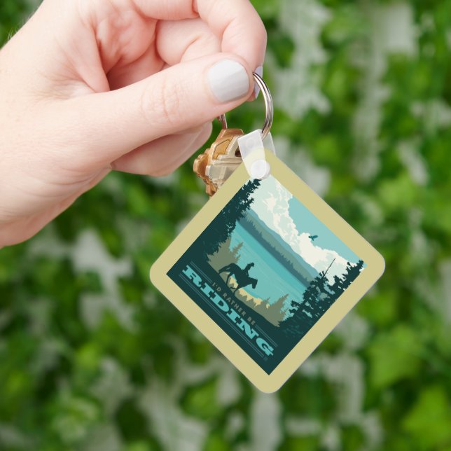 I'd Rather Be Riding Keychain (Hand)