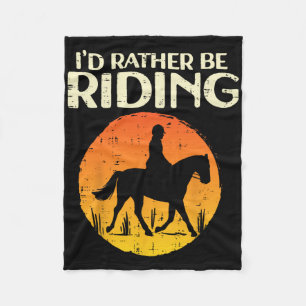 Id Rather Be Riding Susnet Horseck Equestrian Men  Fleece Blanket