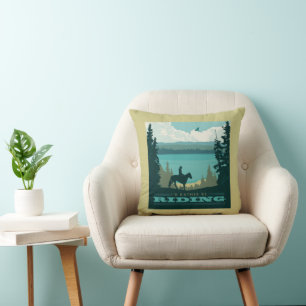 I'd Rather Be Riding Throw Pillow
