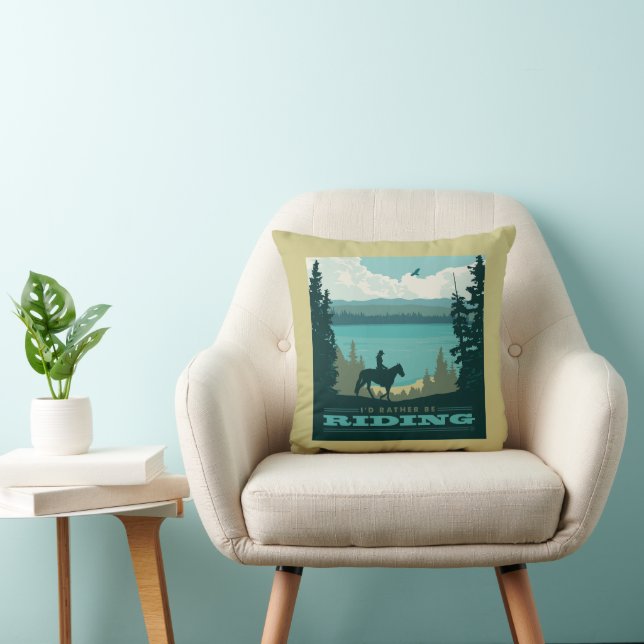I'd Rather Be Riding Throw Pillow (Chair)