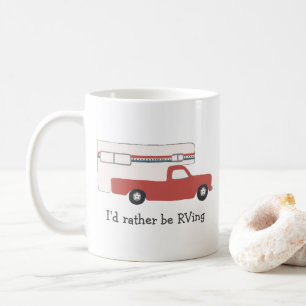 I'd rather be RVing Vintage Truck Camper CUSTOM RV Coffee Mug