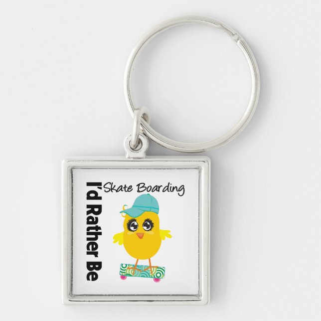 I'd Rather Be Skate Boarding Keychain (Front)