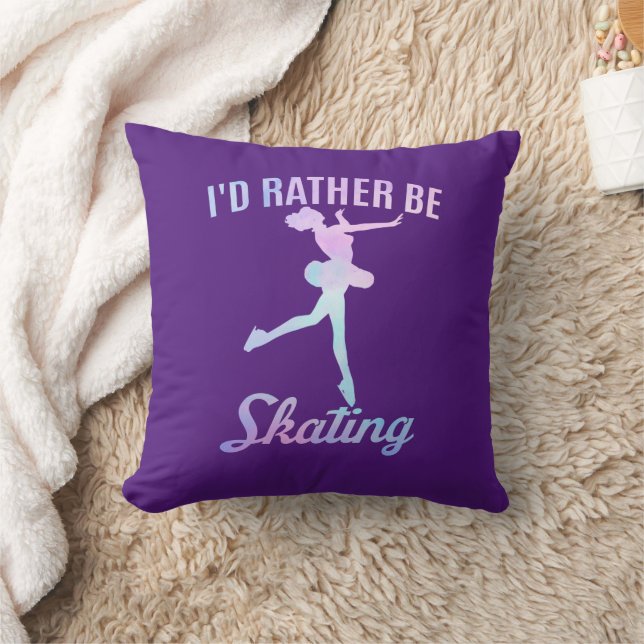 I'd Rather Be Skating       Throw Pillow (Blanket)