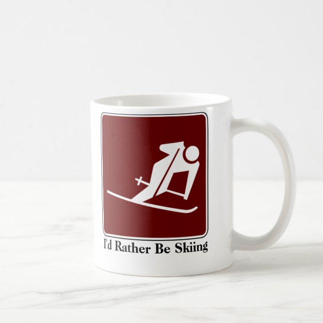 I'd Rather Be Skiing Coffee Mug (Right)