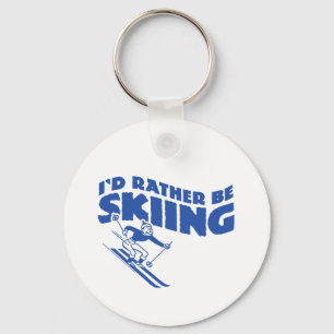 I'd Rather Be Skiing (male) Keychain