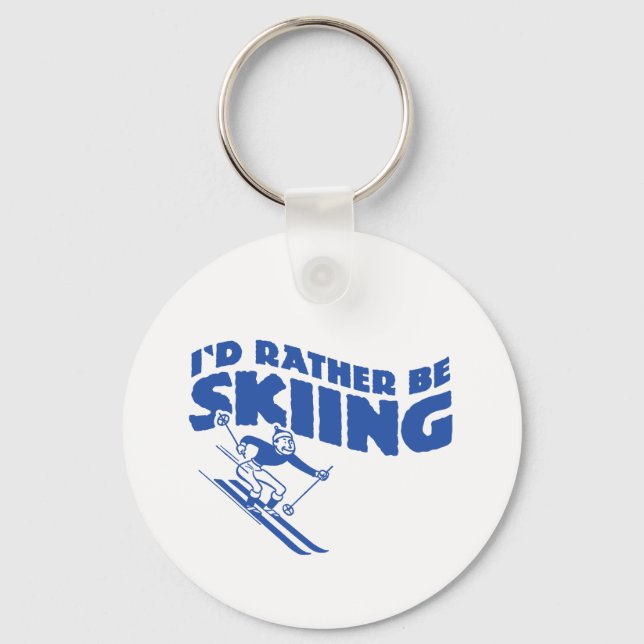 I'd Rather Be Skiing (male) Keychain (Front)