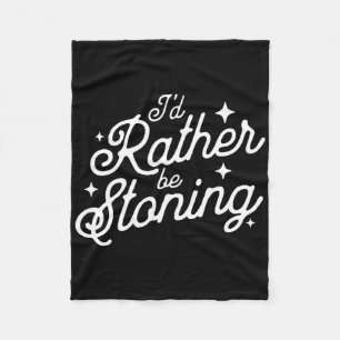 I'd Rather Be Stoning Leotard Gymnastics Mom Fleece Blanket