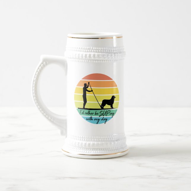 I'd Rather Be SUPing With My Dog SUP Beer Stein (Left)
