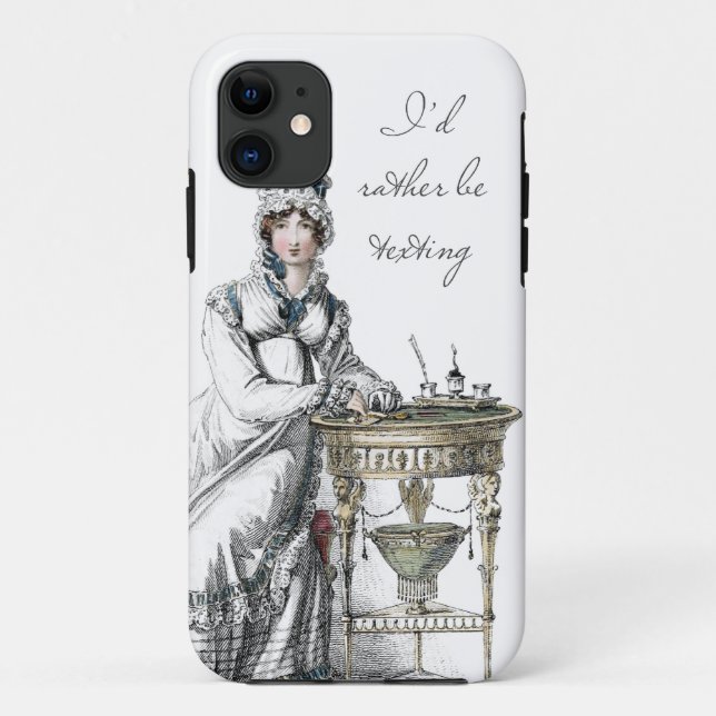 I'd Rather be Texting Regency Fashion Plate Case-Mate iPhone Case (Back)