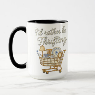 I'd rather be thrifting retro vintage funny id, ra mug