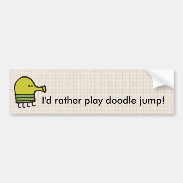 I'd rather play doodle jump! bumper sticker (Front)